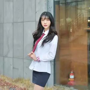 [yck]교복몰 프리미엄 여성 둥근카라 교복 셔츠 빨강체크[패션]