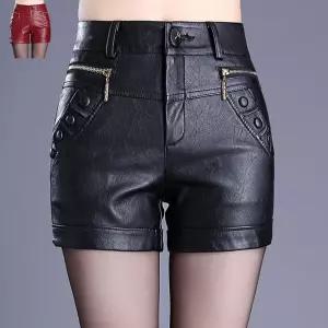 [yck]가죽반바지 팬츠 여성 하이웨스트 슬림 빅사이즈[패션]
