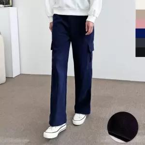 남성 후리스 털 안감 카고 와이드 골덴 조거 팬츠 바지활동성을챙긴 심플한 캐주얼스타일 통넓은 시원한 남