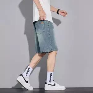 팬츠 남성 데님 오피스룩 캐주얼 스트레이트 반바지 청반바지 스판 5부 원픽1