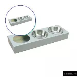 쌍문상회 알루미늄 소스볼 받침대 3구 쌈장그릇 종지