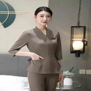 미용 유니폼 프론트 스파 피부과 뷰티샵 관리사 스커트 병원 에스테틱 여성