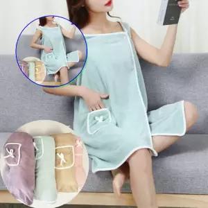 쌍문상회 포근한 원피스형 극세사 샤워 가운