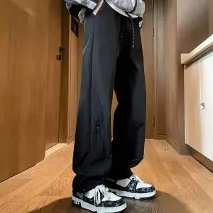 남성 와이드 일자핏 트렌디 따뜻한 기모안감 허리밴딩