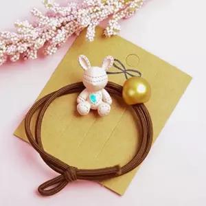 귀여운 토끼 머리고무줄 헤어고무줄 헤어끈 머리끈 고무밴드