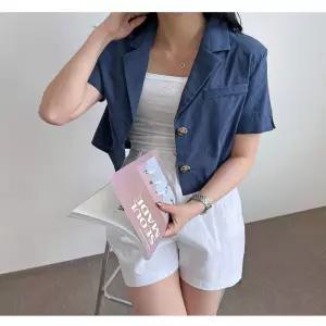 여성 여름 린넨 마 자켓 반팔 크롭 디몬드 숏재킷 넨자켓 오피스룩 오피스 캐주얼