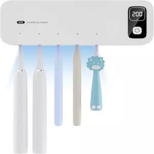 UV 칫솔 세정제 및 홀더 강력한 공기 건조 200 400초 타임 케이스 2200mAh 충전식 무선 벽 장착 가정용