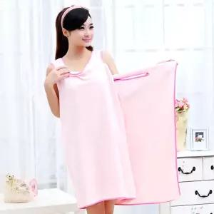 목욕가운 샤워 부드러운 타올 핑크 타월 원피스 수건