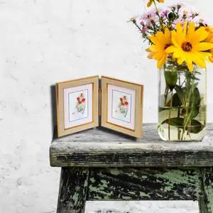 (모든액자) 5x7 사진_MS경첩액자 미색 오크 인테리어 프레임 포토 가족 액자틀 사진 콘솔장식품 테이블