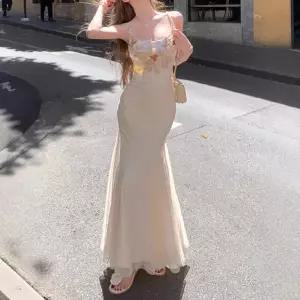 EAMT 원피스 롱 여친 망사 하계 피그미 레이스 머메이드 힙업 나시 YJ1