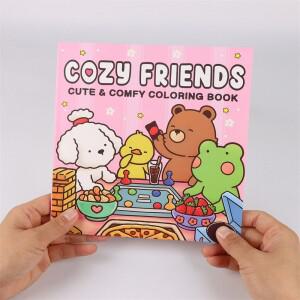 할로윈 색칠하기 책 COZY FRIENDS 선물을 위한 사랑스럽고 소름 끼치는 생물이 등장하는 성인과 청소년을