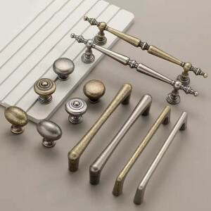 골동품 긴 부엌 캐비닛 스토리지 핸들 레트로 옷장 문 당겨 서랍 손잡이 가구에 대한 청동