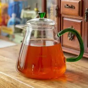 그린 내열유리 주전자 내열 차우림기 로젤 유리 다관 직화
