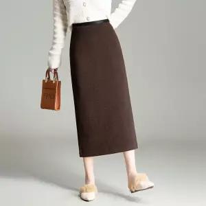 치마 오피스룩 가을 프로 원턱 H라인 힙업 일자 여자스커트 기장 원템3