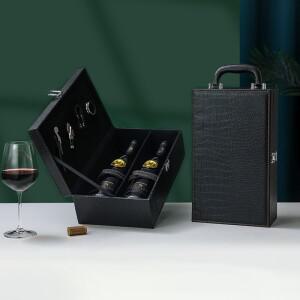 빈티지 PU 가죽 와인병 휴대용 보관 케이스 선물용 패션 팩 고급 상자 친구 비즈니스용