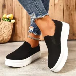 여성용 빅사이즈 통굽 플랫 컴포트 송편 화 단 4계절 원픽5