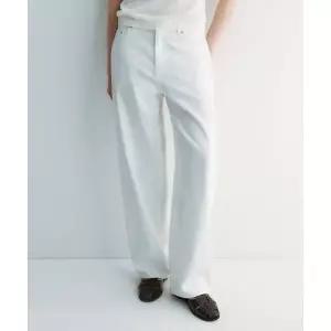 수아레우먼 수아레 SUARE WOMEN 우먼보이핏 커브드 화이트 데님 팬츠 SBE2PT07W