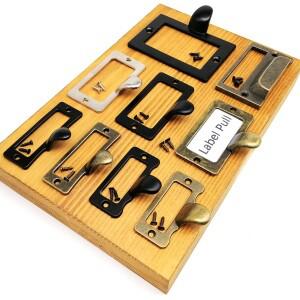 6개 앤틱 레트로 빈티지 스타일 라벨 파일 이름 카드 프레임 홀더 가구 캐비닛 서랍 보석함 박스용 손잡이