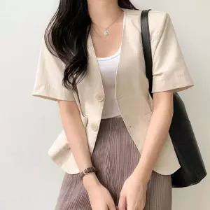 [하프클럽/셀러허브_여성트랜드패션]반팔 자켓 여름 시원한 캐주얼 정장 마