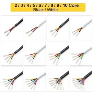 전자 와이어 7 6 5 4 3 2 코어 피복 케이블 28 26 24 20 18 22AWG 스피커 LED 스트립 태양 전지 DIY용 전