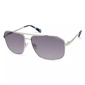 Kenneth Cole 남성용 내비게이터 선글라스, 반짝이는 라이트 니켈틴 / 스모크 미러, 62mm