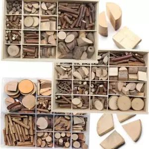 나무조각 어린이 공작 만들기 천연 나무조각 재료 미술 나뭇가지 공예품 칩세트 공예용 조형 우드 원목