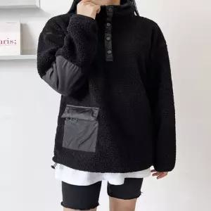 여성 2컬러 겨울 양털 후리스 캐주얼 뽀글이 맨투맨