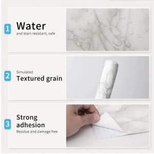 대리석 비닐 자체 접착 벽지, 욕실 주방 찬장 테이블 벽 접촉 종이 PVC 방수 스티커