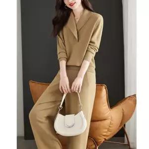 손오반 여성용 팬츠 춘추 데일리룩 투피스세트 와이드 스웨터팬츠 키작 KUK3