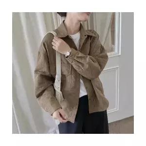 EAMT 여성 마름모 체크 코트 가을 싱글 재킷 레이어드 상의 YJ3