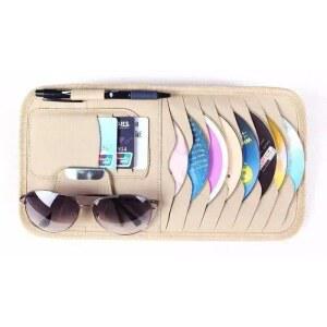 다기능 자동차 Cd 클립 선바이저 보관 가방 디스크 커버 범용 차량