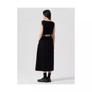 매장정품 에잇세컨즈 8SECONDS 백 오픈 데님 원피스 블랙 (324371BP45) 324371BP45 675265