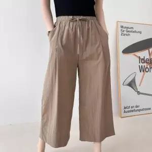 [다잇템]여자 바스락 핀턱 큐롯팬츠 넓은 리본밴딩 바지 (37563340A)