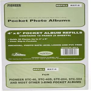 STC-46 STC-46D STC-204 및 STC-504 사진 앨범 리필 페이지 30 포켓 4x6 보관