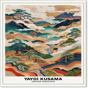 빈티지 야요이 쿠사마 초원 포스터 일본 벽 아트 추상 풍경 캔버스 프린트 스타일리시한 방 침실 거실