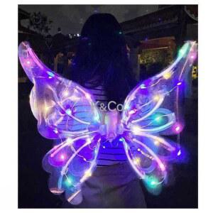 날개 프레 연말 파티룩 요정 핑크 나비 배터리 조명 엘프 날개