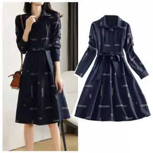 허리 여밈 경쾌한 럭셔리 시크 셔츠 트렌치 원피스