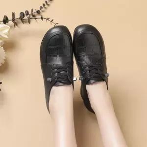 EAMT 여성 가을 캐주얼 플랫 스니커즈 진가죽 소프트슈즈 빅사이즈 슬립온 더블 단화 YJ3