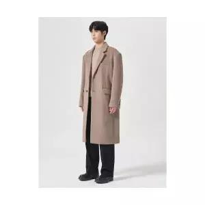 매장정품 에잇세컨즈 8SECONDS 울 블랜디드 반 더블 코트 옐로이시 브라운 424X30LY2B 675299