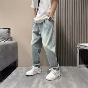 남사친 팬츠 배기핏 청바지 춘추 뉴 조거 스판 와이드 배기 워싱 스트링 슬랙스 CH3
