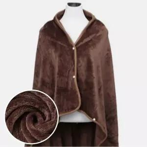 극세사 단추망토 담요 100x150cm 브라운 포근한담요 차박용품 캠핑용이불