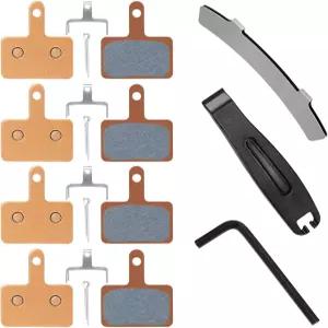 4쌍의 소결 금속 MTB 자전거 브레이크 패드 전기 스쿠터 Trp Tecro Shimano MT200 M355 M446 M315 M365에