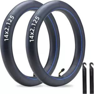 (2팩) 패스트버트 14x2.125 전기 스쿠터 및 자전거용 CR202 벤트 밸브 스템이 장착된 튼튼한 내부 튜브.