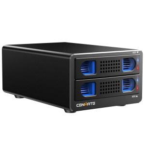 CENMATE 알루미늄 2 베이 10Gbps 하드 드라이브 인클로저, 2.5 u201C / 3.5인치 SATA HDD /SSD, USB A /C 3.2 2세대 지원, 핫 스왑 가능, 도구 없는 DAS(RAID /NAS 없음)