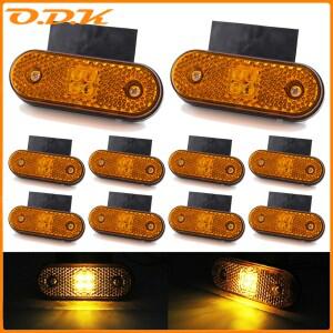 10Pcs 4 LED 12V 24V 사이드 마커 라이트 턴 신호 후면 테일 클리어런스 램프 자동차 트럭 RV 트레일러 픽