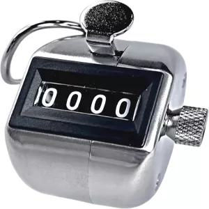 바이점프프롭스 집계 카운터 프로페셔널 등급 스테인리스 스틸 H-202 클리커 - 일본산 4자리 휴대용 랩