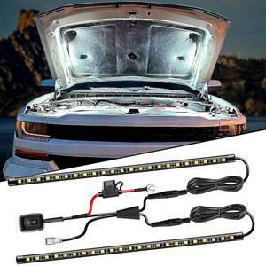 Nilight 2pcs 언더 후드 라이트 스트립 42LED 방수 언더후드 작업등, 온/오프 스위치 블레이드 퓨즈 엔진 베이 수리등, 자동차 트럭 SUV용 흰색 12V