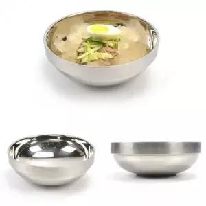 ( )이중 스텐 비빔밥 냉면 그릇 냉면기 19.3x6.8cm 20호