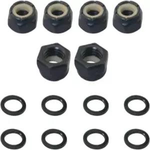 DGBRSM 1세트 블랙 메탈 스케이트보드 너트 키트 스쿠터 하드웨어 부품 미끄럼 방지 액세서리 대부분에