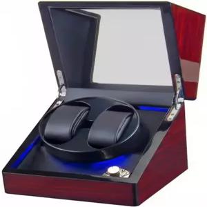 하이엔드 우드 더블 워치 와인더 5단 조절식 듀얼 자동 시계 USB 전원 인터페이스 풀 이스 모터가 장착된